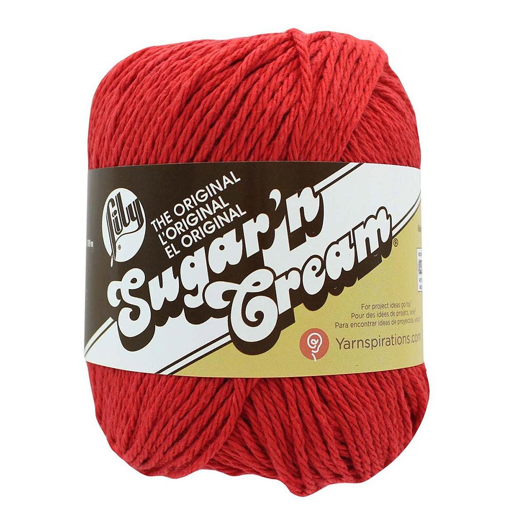 Spinrite, Sugar'n Cream, 100% Cotton, 4 ply, Yarn, Red